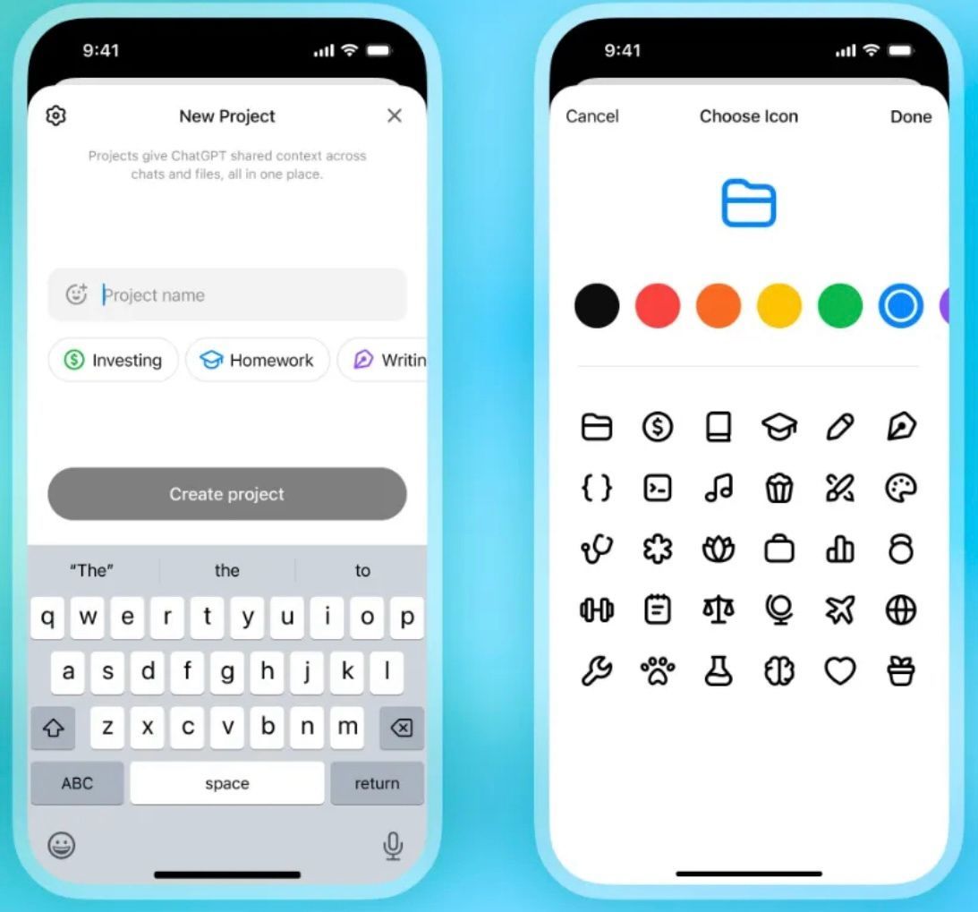 OpenAI تطلق ميزة Projects في ChatGPT مجانًا… تحديث يغيّر تجربة المستخدمين