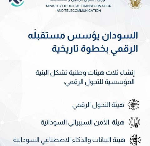 السودان يطلق ثلاث هيئات وطنية جديدة وهيكلة شاملة لقطاع الاتصالات والتحول الرقمي لتعزيز الكفاءة والسيادة الرقمية