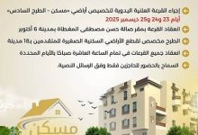 وزارة الإسكان تعلن قرعة مسكن الطرح السادس لتخصيص قطع الأراضي السكنية في 18 مدينة جديدة