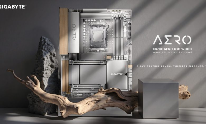 GIGABYTE تطلق اللوحة الأم X870E AERO X3D WOOD: تصميم خشبي وأداء فائق