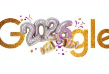 رسومات شعار Google تضيء ليلة رأس السنة 2025 وتحتفل بقدوم عام 2026