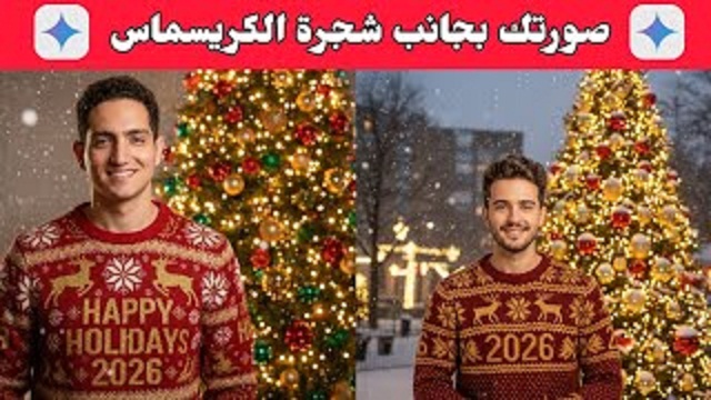 ابتكر لحظات لا تُنسى: تصميم صور رأس السنة والكريسماس 2026 مع Gemini AI