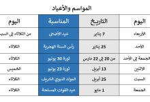 الإجازات الرسمية في مصر 2026: القائمة الرسمية لجميع العطلات الوطنية والدينية