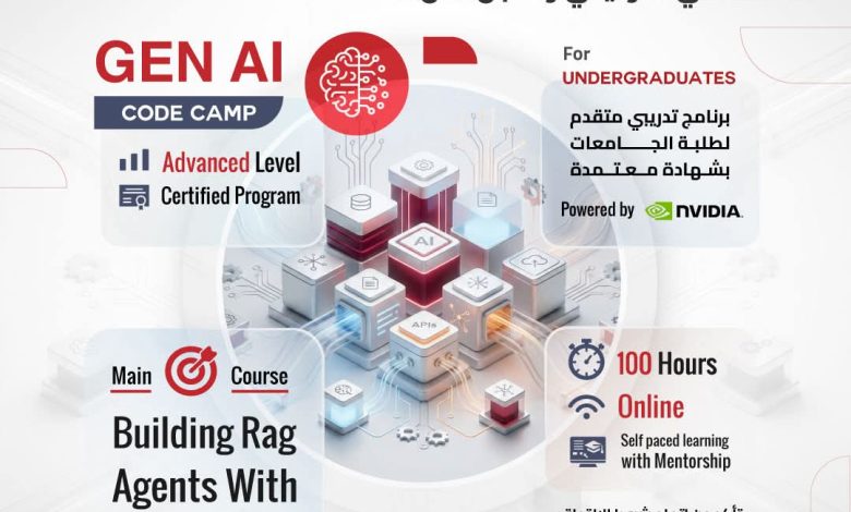 معسكر الذكاء الاصطناعي التوليدي من معهد تكنولوجيا المعلومات وإنفيديا لتأهيل طلاب الجامعات