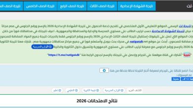 رابط نتيجة الصف الثالث الإعدادي 2026 بالرقم الجلوس - نتيجة نت