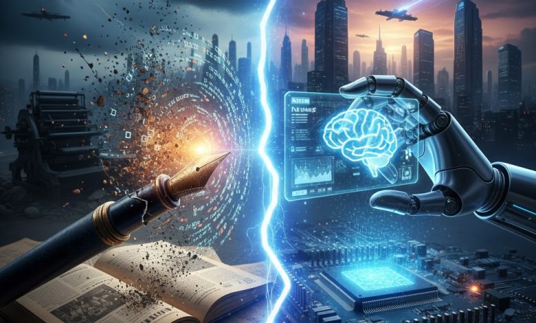 وسائل الإعلام 2026 | هل تقضي خوارزميات الذكاء الاصطناعي على الصحافة؟