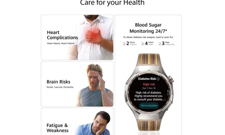 ثورة في عالم الساعات الذكية.. HUAWEI Watch GT 6 Pro تتنبأ بمخاطر السكري وتطلق تقنية استباقية للمواجهة