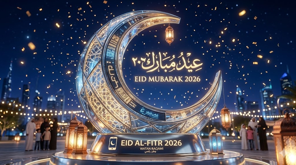 اصنع تهنئة عيد الفطر 2026 بالاسم والصورة