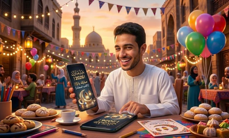 برومبت تصميم صور تهنئة عيد الفطر 2026