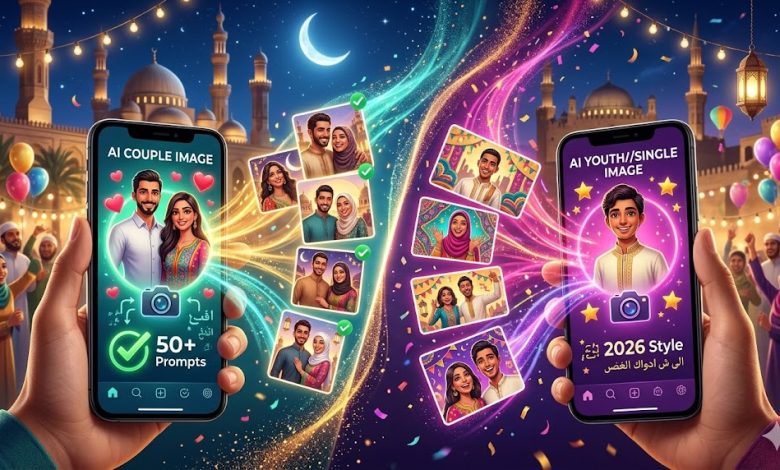 أقوى برومبتات صور العيد 2026 (كابلز وشباب) بالذكاء الاصطناعي