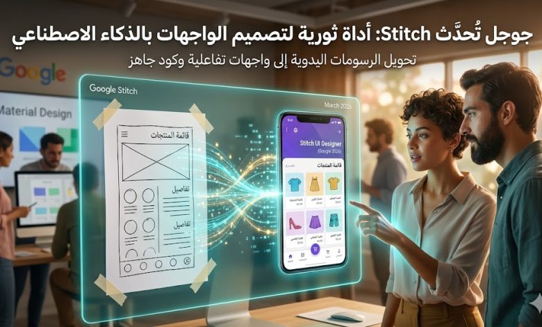 أداة Stitch من جوجل: ثورة تصميم واجهات المستخدم بالذكاء الاصطناعي 2026