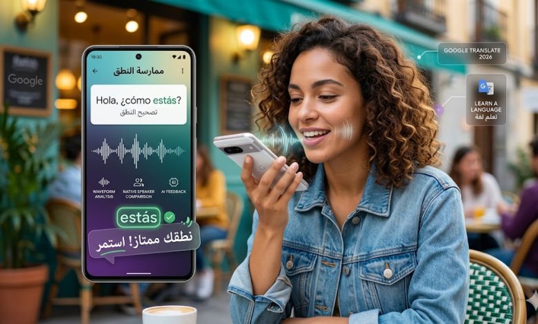 ميزة تصحيح النطق في ترجمة جوجل: تعلم اللغات بالذكاء الاصطناعي 2026