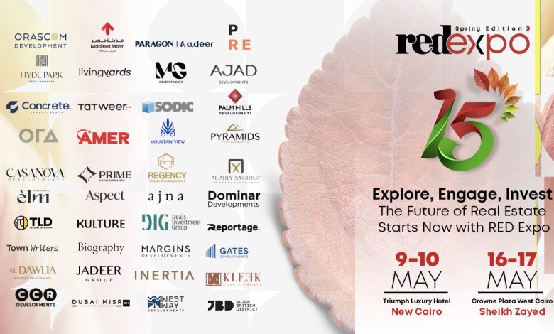 انطلاق معرض RED EXPO 15 بمشاركة أكثر من 40 شركة تطوير عقاري كبرى في مصر السبت 9 مايو
