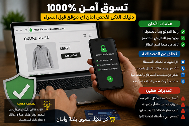 كيف تتأكد أن الموقع آمن قبل الشراء أونلاين