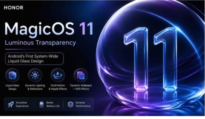 هونر تطلق تحديث MagicOS 11 Beta بواجهة Liquid Glass الجديدة.. وهذه الأجهزة المؤهلة