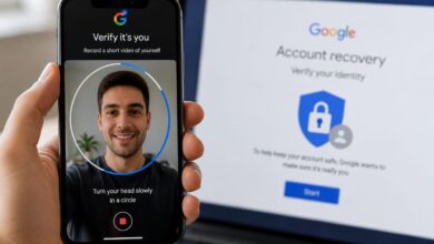 جوجل تعتمد فيديو السيلفي لاستعادة الحسابات المقفلة.. ميزة جديدة لمواجهة سرقة الحسابات