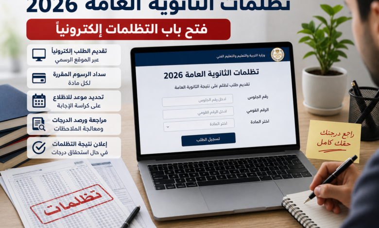 فتح باب تظلمات الثانوية العامة 2026 إلكترونيًا.. الخطوات الكاملة ورسوم التقديم ومواعيد مراجعة كراسة الإجابة