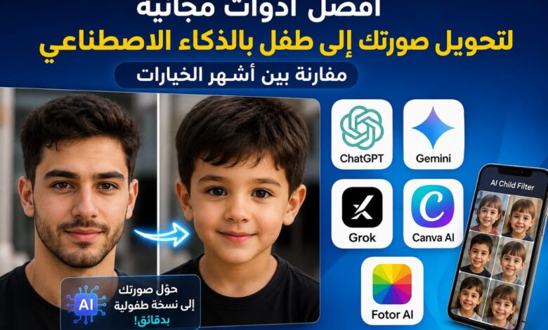 أفضل أدوات مجانية لتحويل صورتك إلى طفل بالذكاء الاصطناعي.. مقارنة بين أشهر الخيارات
