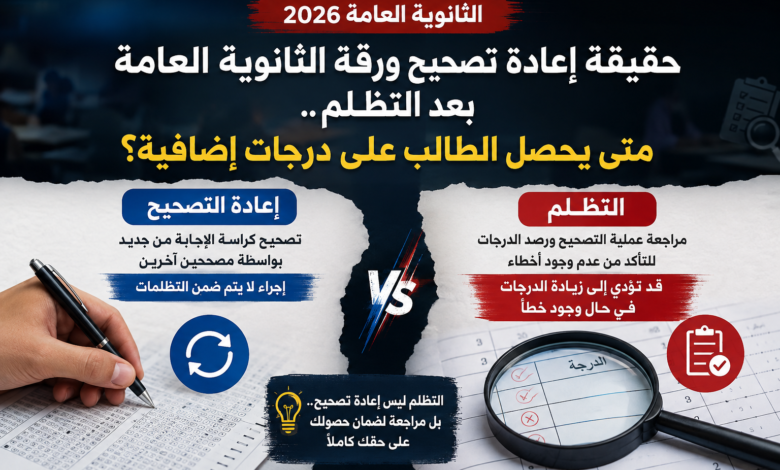 حقيقة إعادة تصحيح ورقة الثانوية العامة بعد التظلم.. متى يحصل الطالب على درجات إضافية؟