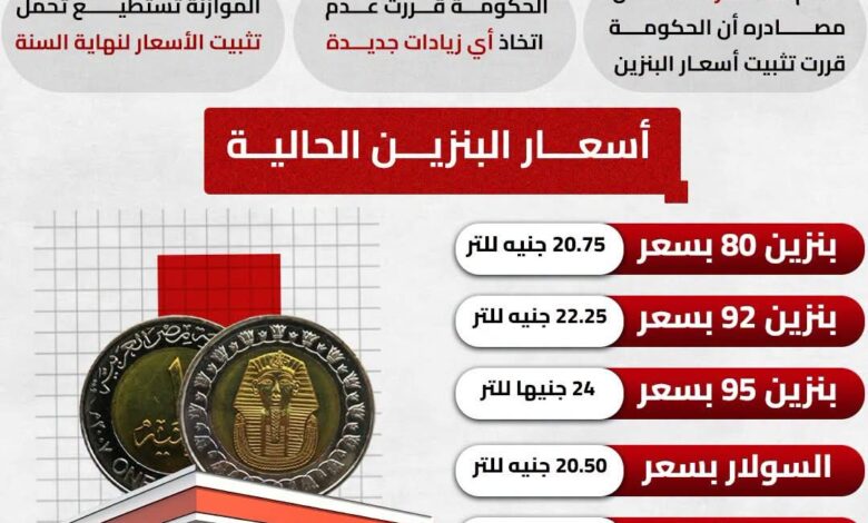 بعد قرار الحكومة بتثبيت أسعار الوقود.. أسعار البنزين والسولار والبوتاجاز في مصر حتى نهاية 2026